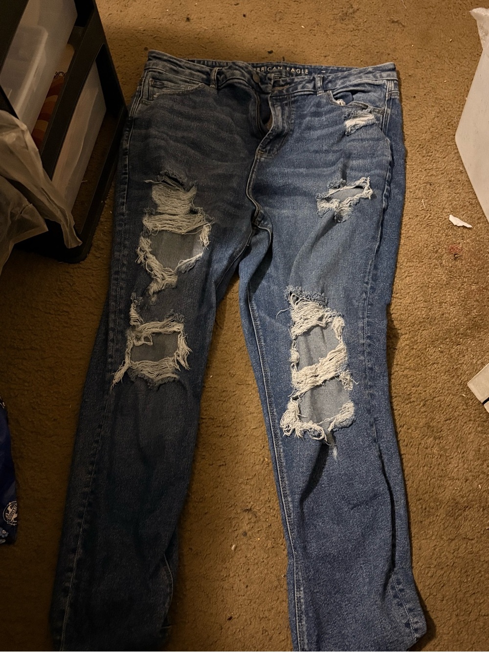 American Eagle Outfitters Distressed Dark Blue Skinny Jeans